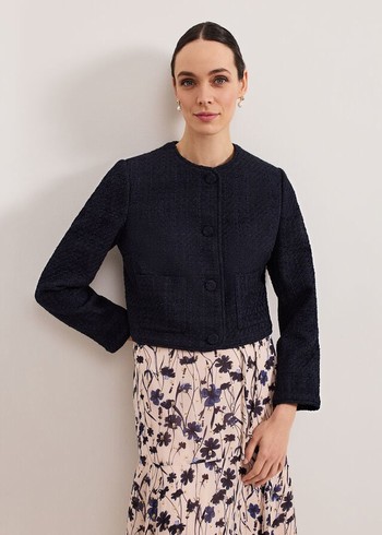 Phase Eight Ripley Boucle Jackets Navy Canada | ZJRXIE-018